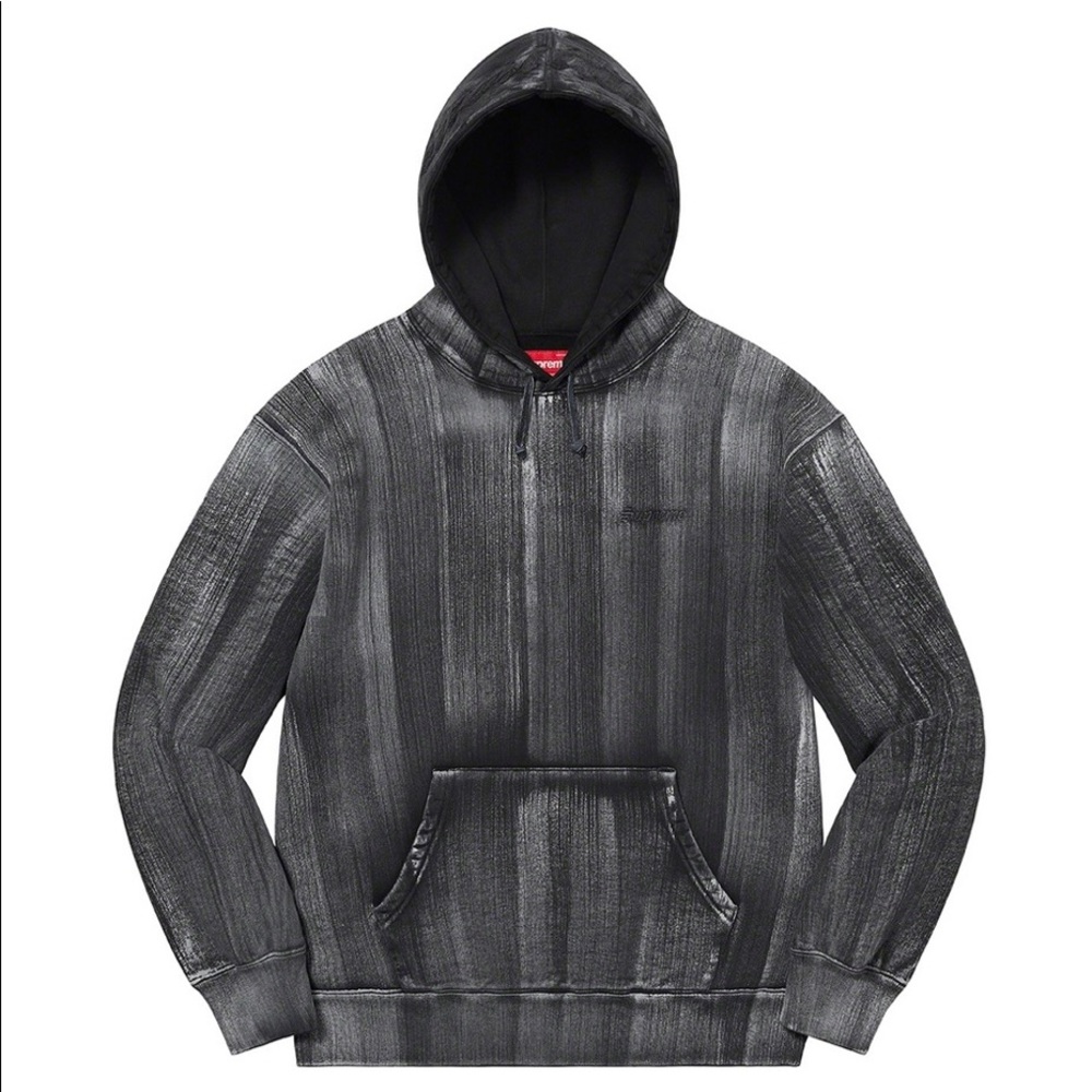 supreme brush stroke hooded sweatshirt black xl